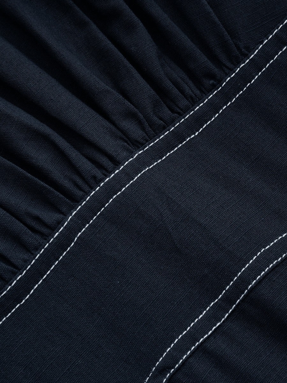 Commense Navy Sleeveless Midi Dress with Waist Tie - Picture 3 of 3